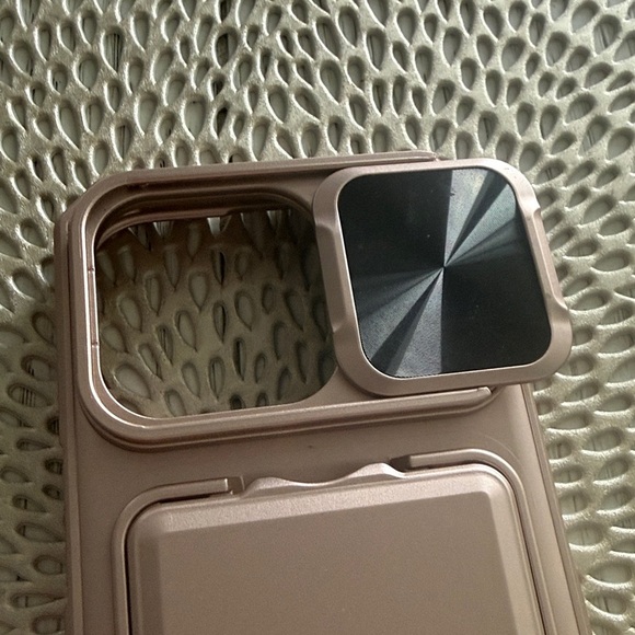 IPHONE 16 PRO CASE in Rose Gold with Kickstand, card holder, and camera cover - Picture 6 of 12